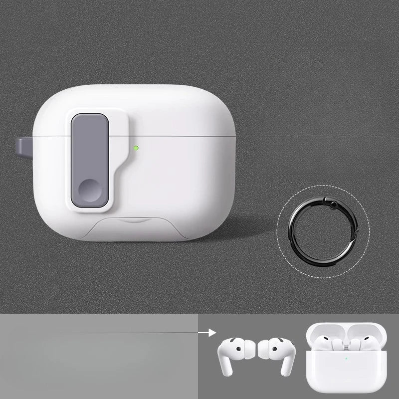 2025 Case For AirPods Pro 3 Magnetic Automatic Lock Cases Phone Stand Headphone Cover For AirPods Pro 3 Pro3 Fundas With Hook ﻿