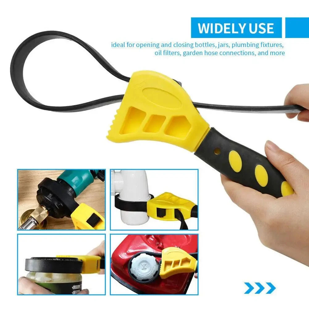 Multifunctional Belt Wrench Adjustable Rubber Strap Jar Wrench Tool Opener Wrench Cartridge Pipe Wre Filter Oil Disassembly 6in Beauty World Shop