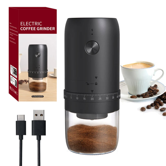 New Portable USB Electric Coffee Bean Grinder 40 Gears External Adjustable Rechargeable Grinders Household Mini Coffee Machine Beauty World Shop