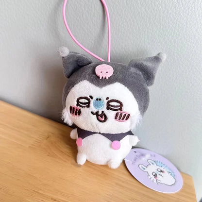 Chiikawa Self-deprecating Bear Collaboration Sanrioin Plush Doll Helo Kiity1 Melodyi Kuromev Sachiji Plush Toy Keychain Decorate Beauty World Shop