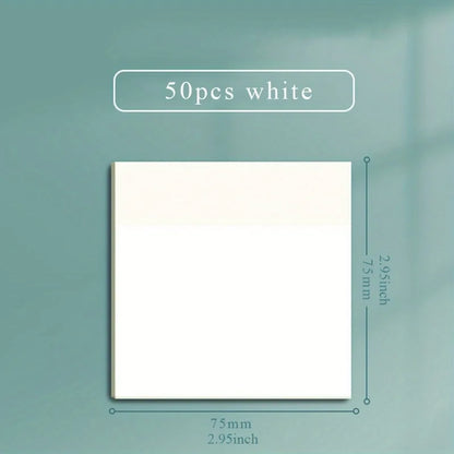 50 Sheets Transparent Sticky Note Pads Waterproof Self-Adhesive Memo Notepad School Office Supplies Stationery Beauty World Shop