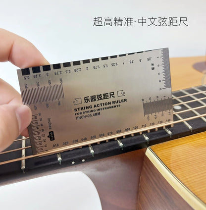 Stainless Steel String Action Gauge Ruler Guitar Bass Instrument Repair Tool Silver Beauty World Shop