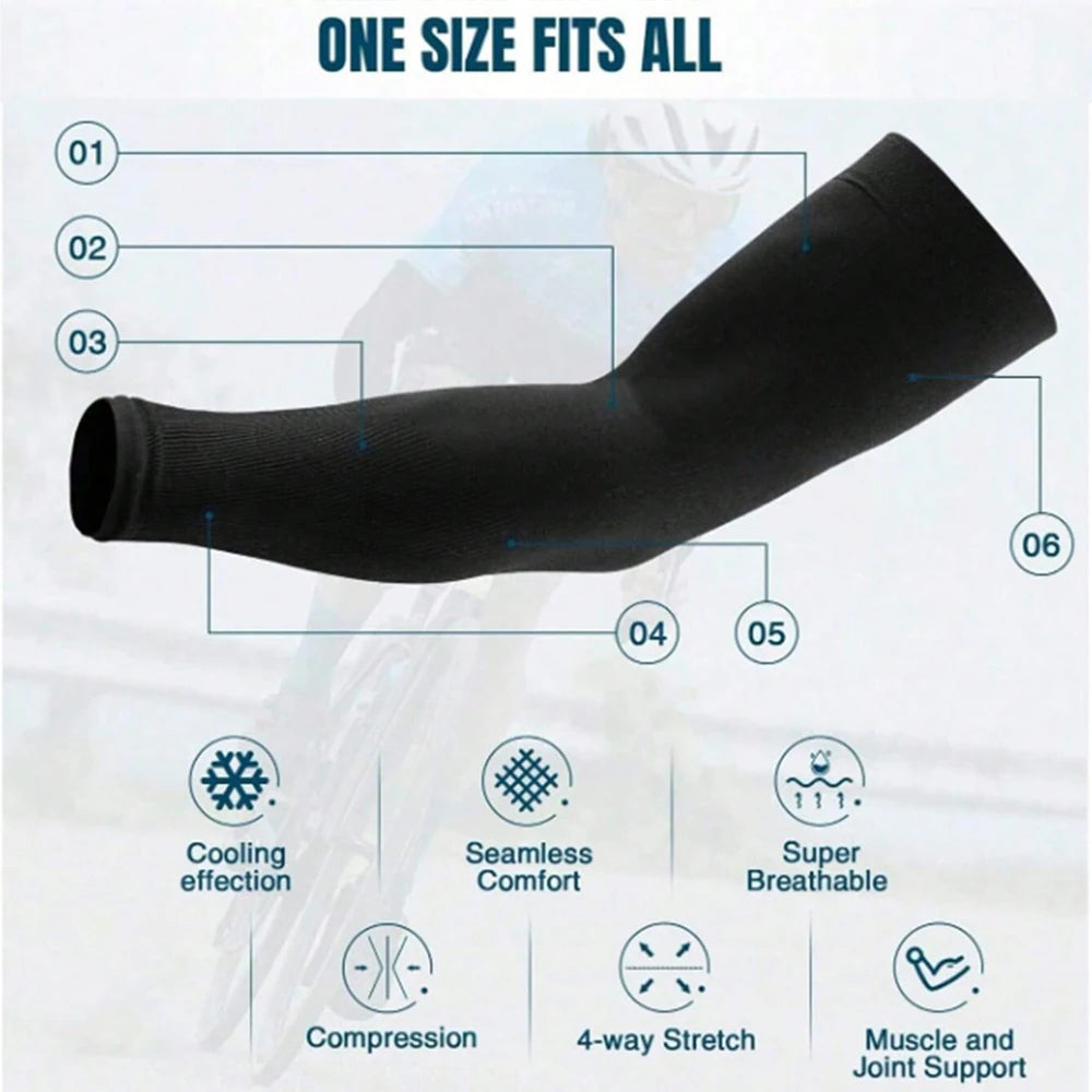 3Pairs Fashion Sun Ice Silk Sleeves Unisex Summer Sun Protection Arm Sleeves Suitable for Outdoor Riding, Driving, Fishing Beauty World Shop
