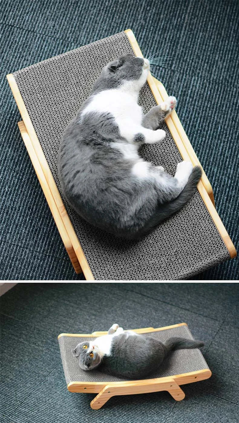Cat Scratcher Board Wooden Frame Medium Cat Scratching Bed 3 In 1 Scratching Post Anti-Scratch Toys Claw Couch Scraper For Cats