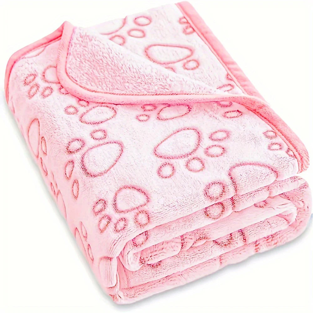 1pcs Ultra-Soft Paw Print Dog Blankets - Machine Washable, Cozy Pet Pillow Pads for Indoor & Outdoor Use - Ideal for Small to La Beauty World Shop