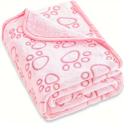 1pcs Ultra-Soft Paw Print Dog Blankets - Machine Washable, Cozy Pet Pillow Pads for Indoor & Outdoor Use - Ideal for Small to La Beauty World Shop