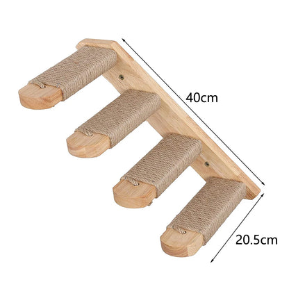 Cat Wall Climbing Shelf Steps Ladder Scratching Post Scratcher Bed Hiding House for Cats Tree Tower Pet Furniture Accessories Beauty World Shop