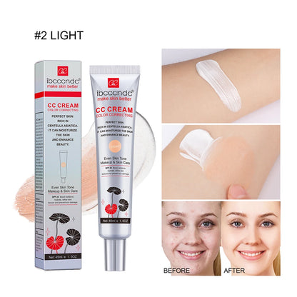 45ml Color Correcting CC Cream Facial Centella Asiatica Repair BB Cream Natural Concealer Whitening Liquid Foundation Cosmetics Beauty World Shop