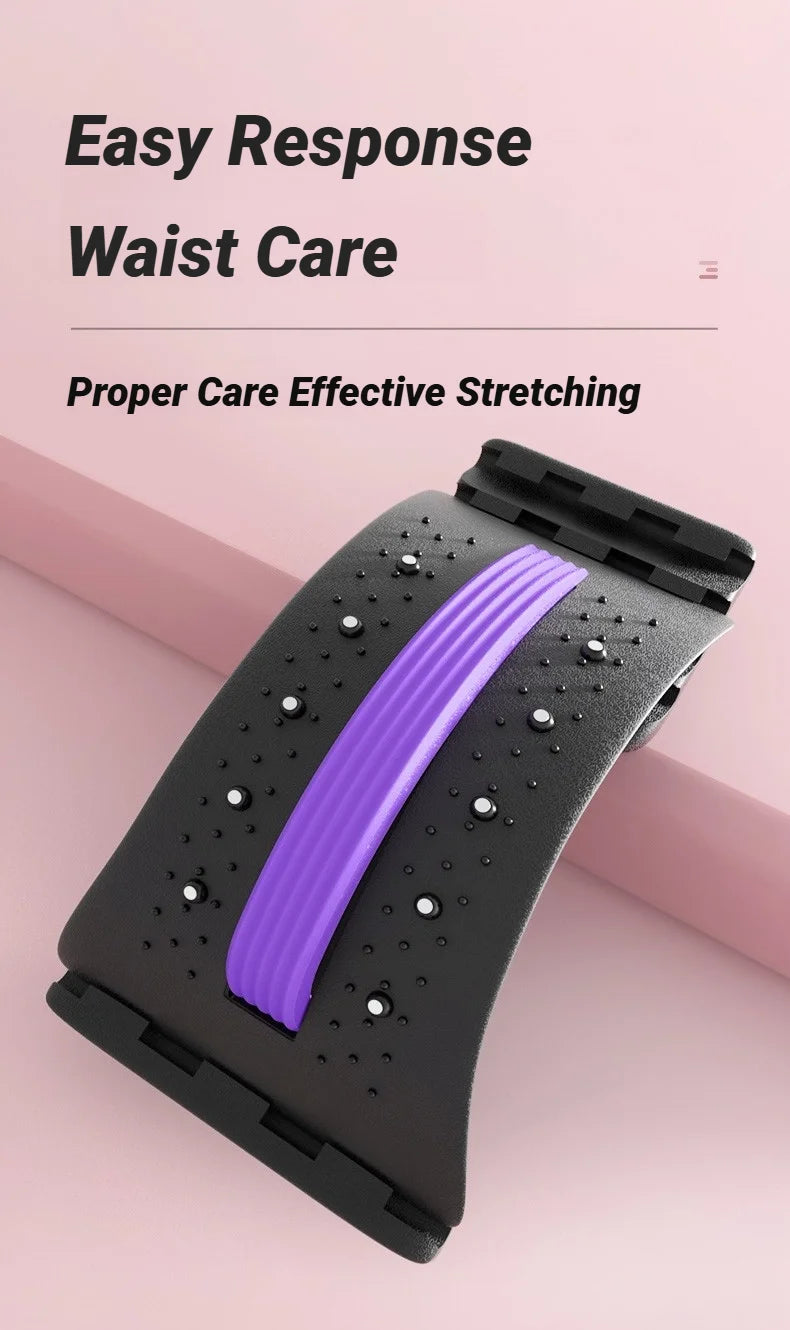 Back Stretcher Multi-Level Adjustable Massager Waist Neck Fitness Lumbar Cervical Spine Support Soothing Device Stretching Yoga Beauty World Shop