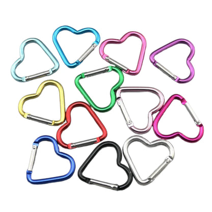 1 Pcs Heart-shaped Aluminum Carabiner Key Chain Clip Outdoor Keyring Hook Water Bottle Hanging Buckle Travel Kit Accessories Beauty World Shop
