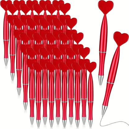 12pcs Valentine's Day Heart Shape Pens Black Gel Ink Rollerball Pens for Office School Supplies Gift Kids Ballpoint Pens Beauty World Shop