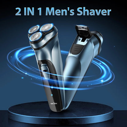 Sejoy Electric Razor for Men Rechargeable Electric Shavers Rotary Portable Travel Razor Idea Gift Beard Trimmer