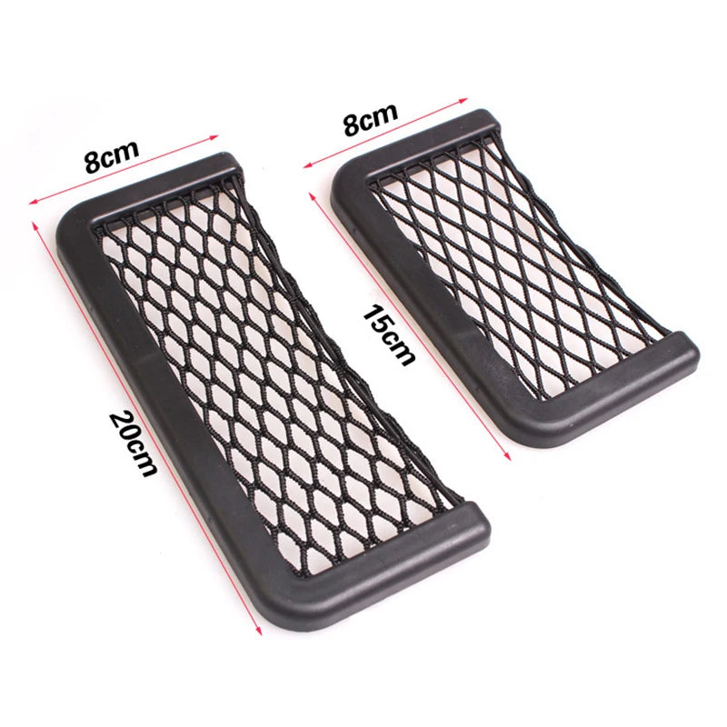 Adhesive Car Storage Bag Nets Auto Seat Organizer Door Side Net Pocket Phone Holder 15-20cm Resilient Car Styling Storage Nets Beauty World Shop