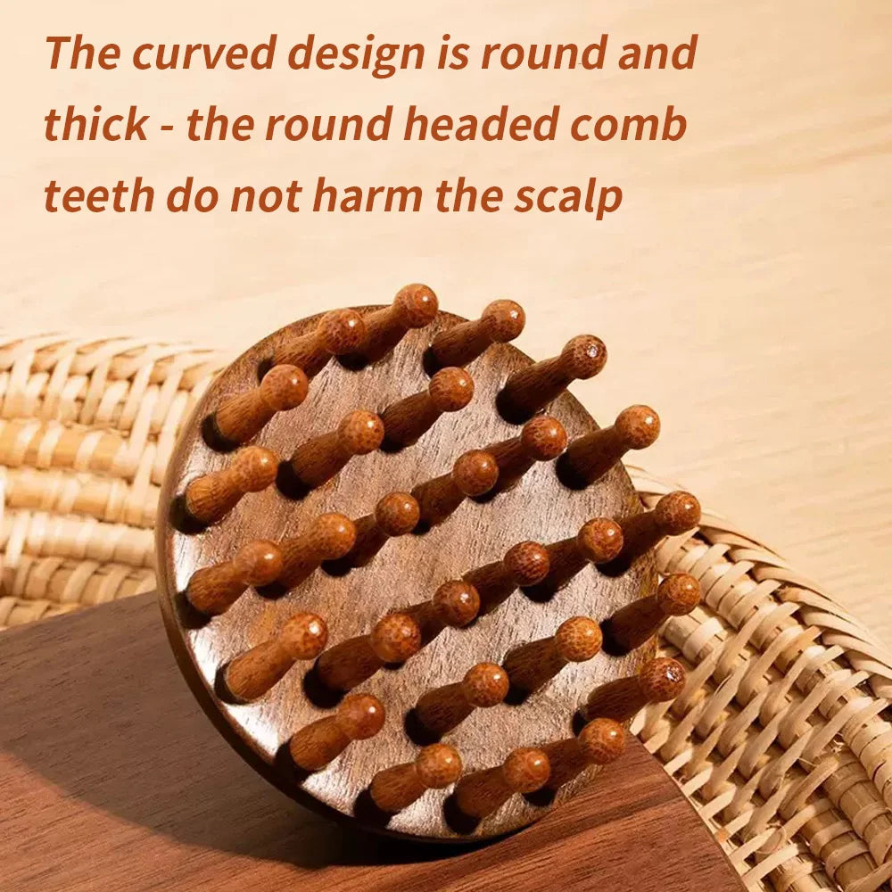 1PC Disc Wooden Scalp Massager Head Massager Massage Comb Hair Meridian Comb Beauty World Shop