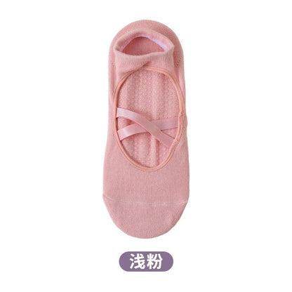 1pair Fashion Yoga Socks Anti Slip Women Professional Pilates Socks Cotton Dance Floor Trampoline Aerobics Fitness Sports Socks Beauty World Shop