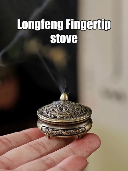 Longfeng Fingertip Stove, Three-Legged Small Incense Burner, Non-Stick Powder Tray, Creative Aromatherapy Burner 1PC Beauty World Shop