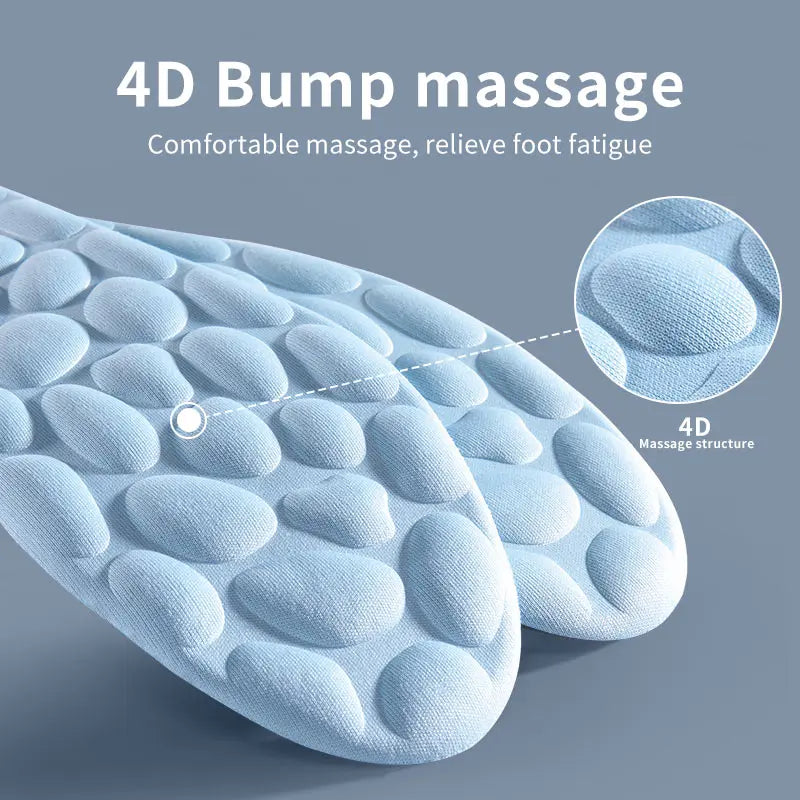 4D Cloud Technology Sports Insoles for Shoes PU Sole Soft Breathable Shock Absorption Cushion Running Orthopedic Care Insoles Beauty World Shop