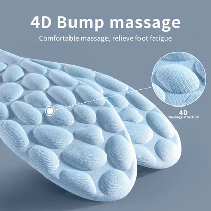 4D Cloud Technology Sports Insoles for Shoes PU Sole Soft Breathable Shock Absorption Cushion Running Orthopedic Care Insoles Beauty World Shop