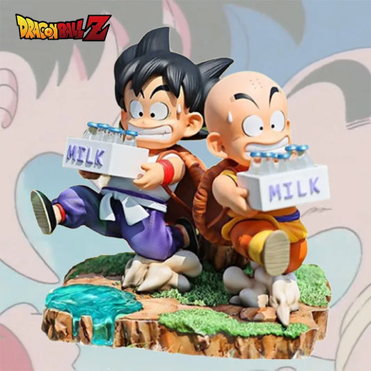 15CM Dragon Ball Anime Figure Son Goku and Krillin Milk Delivery Model Action Figures Periphery Doll PVC Model Gifts Toys Beauty World Shop