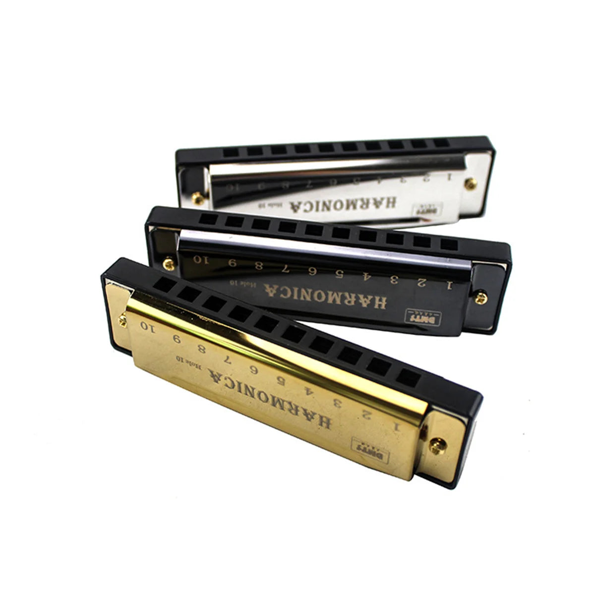 Miwayer 10 Holes Harmonica Key of C ,  Colorful Metal Shell  with Case for Beginner Students Kids Gift with Case Beauty World Shop