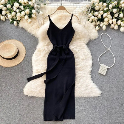 YuooMuoo Women Dress Sexy Cut Out Waist Package Hips Split Bodycon Dress Summer Fashion Lady Knitted Party Vestidos Sundress Beauty World Shop