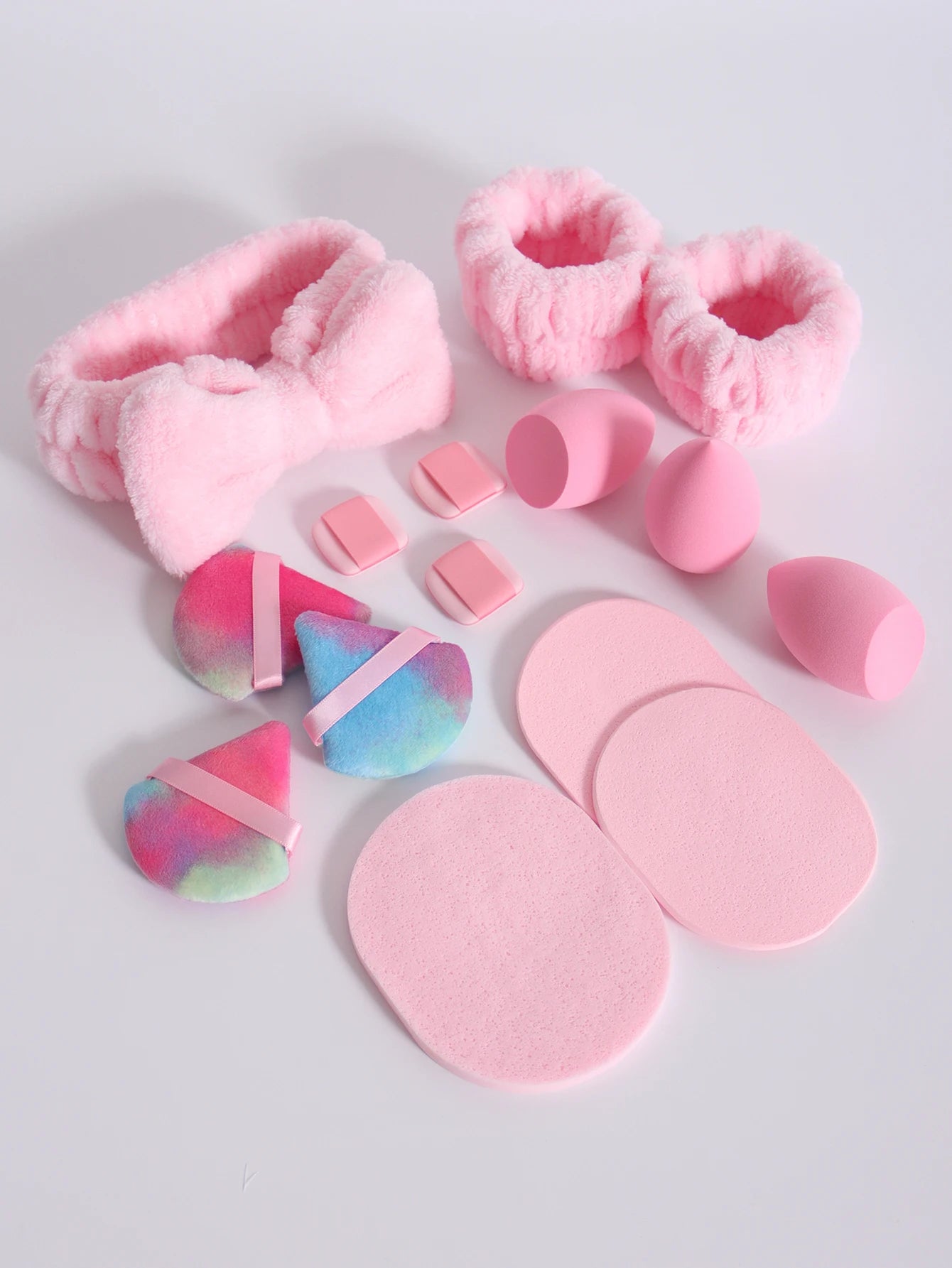 15 件套 Cosmetic Puff Makeup Sponge Blender Beauty Egg Foundation Sponges Puff Wash Face Headband Wristband Make up Accessories Beauty World Shop