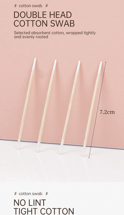 100/300 Pcs Disposable Ultra-small Cotton Swab Brush Lint Free Micro Wood Makeup Brushes Eyelash Extension Glue Removing Tools Beauty World Shop