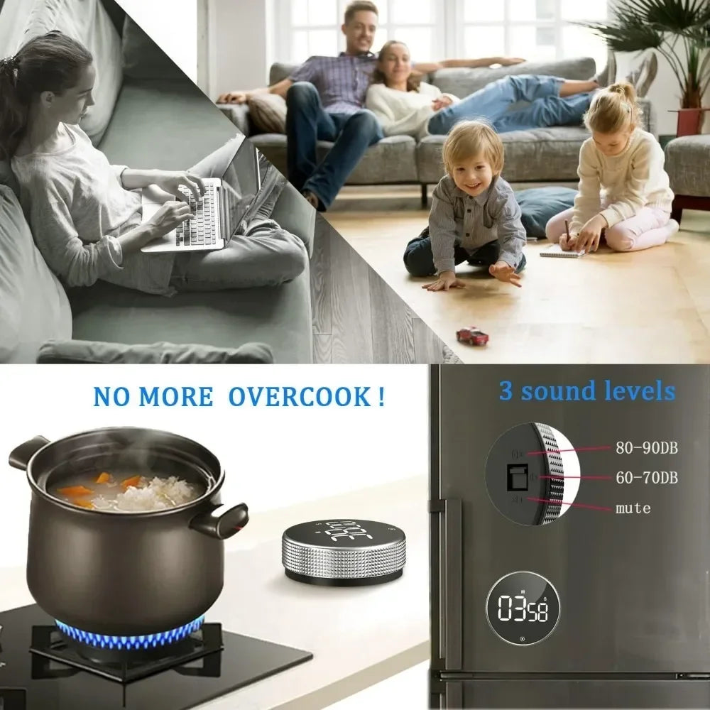 Kitchen Timer Digital Countdown Magnetic Egg Timer for Cooking with Constant Light Function for classrooms Quiet for Kids Adults Beauty World Shop