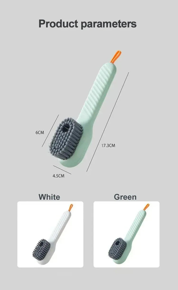 Multifunction Cleaning Shoe Brush Soft Automatic Liquid Shoe Brush Long Handle Clothes Soap Brush With Hook Clean Tool Beauty Fashion