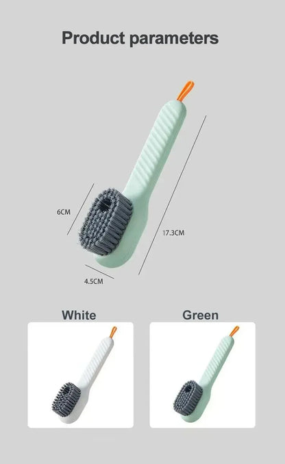 Multifunction Cleaning Shoe Brush Soft Automatic Liquid Shoe Brush Long Handle Clothes Soap Brush With Hook Clean Tool Beauty Fashion