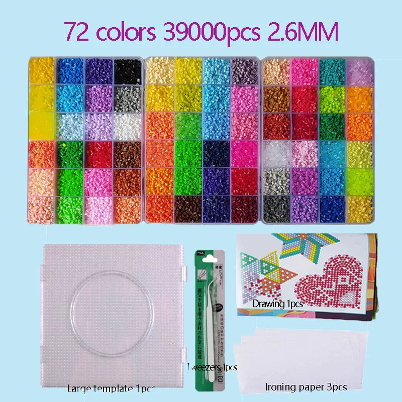2.6mm Perler Hama beads Set 3D Puzzle Iron Beads Toy Kids Creative Handmade Craft DIY Gift fuse beads Have large pegboard Beauty World Shop