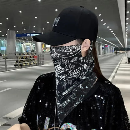 Moda punk protetor solar máscara para homens mulheres verão rosto pescoço proteção uv lenço de orelha hip hop esportes Beauty Trend Shop