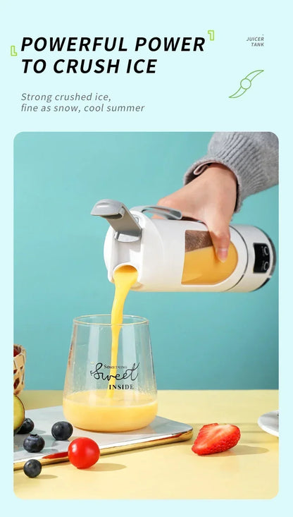 blender juicer Portable Electric Juicer 450ml 8 Blades Travel Juicer Machine Chargeable Shakes Smoothie Blenders Fresh Juice Cup Beauty World Shop