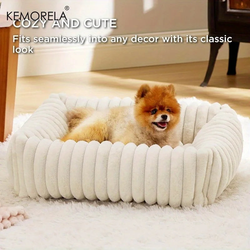Orthopedic Plush Dog Bed - Mattress with High Resilience Support All Seasons Fluffy Pet Bed for Medium Large Dogs,for Bedroom