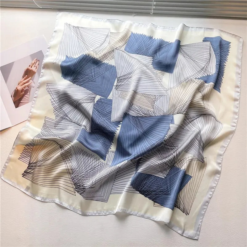 70cm Silk Feeling Square Scarf Women Satin Bandana Print Scarves Head Band Fashion Lady Hair Shawl Wrap Female Neckerchief Hijab Beauty World Shop