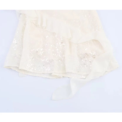 MUJER 2025 Sequin Mini Dress Woman Sexy Slip Party Dresses for Women Summer Backless Women's Dress Straps Beach Short Dresses Beauty World Shop