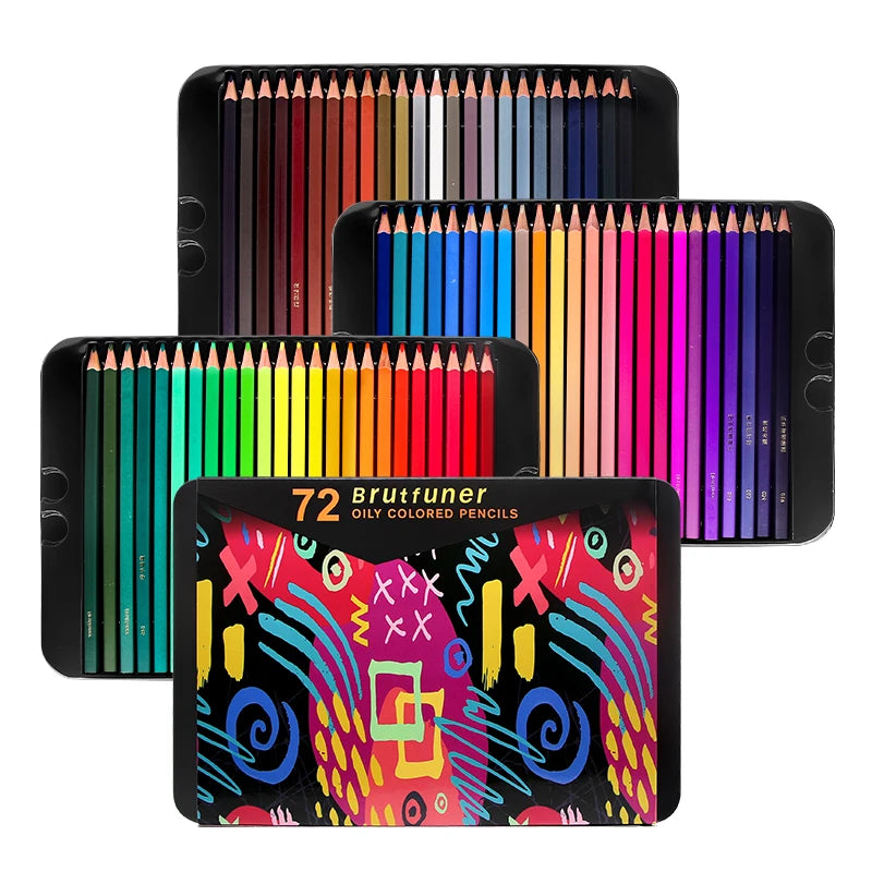 Brutfuner 48/72/120/150/160/180Colors Pencils Professional Oil Wood Soft Watercolor Pencil For School Draw Sketch Art Supplies Beauty World Shop