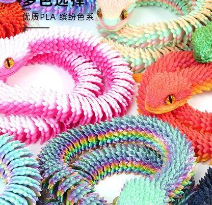 3D Printing Action Figure Snake Egg Toys Creative Stress Relief Anime Figures Moveable Rotation Desktop Ornaments Gift Beauty World Shop
