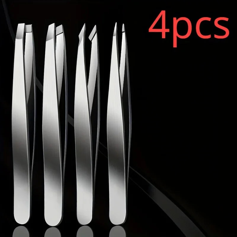 4pcs Set Professional Tweezers Set Perfect For Eyebrow Hair Removal Splinter Very Effortless and Relaxed to Remove Beauty World Shop