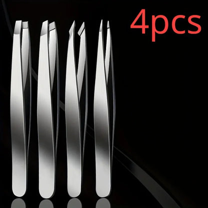 4pcs Set Professional Tweezers Set Perfect For Eyebrow Hair Removal Splinter Very Effortless and Relaxed to Remove Beauty World Shop