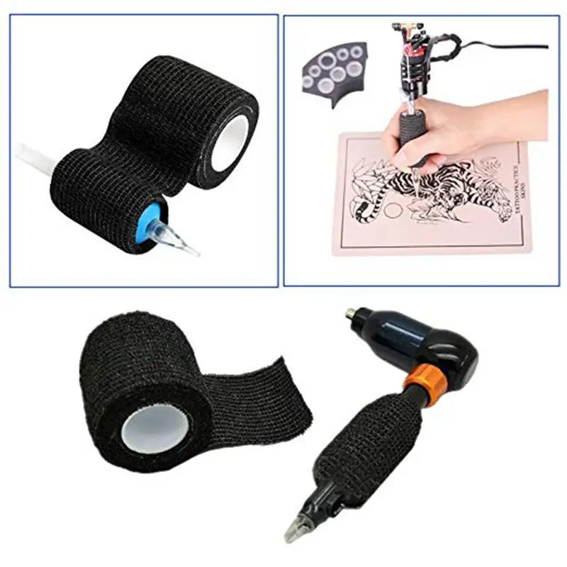 Wholesale Black Tape Tattoo Handle Bandage Anti-slip Athletic Nonwoven Waterproof Disposable Self-adhesive Elastic Bandage Beauty Trend Shop