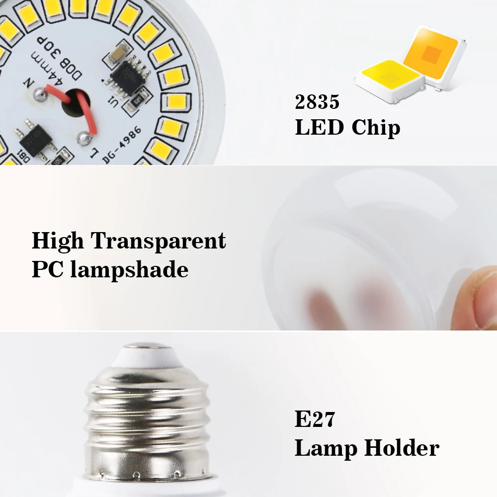 4pcs/lot E27 LED Bulb Lamps AC 220V SMD2835 3W 6W 9W 12W 15W 18W Lampada Led Light Bulbs Living Room Home Indoor LED Bombilla Beauty World Shop