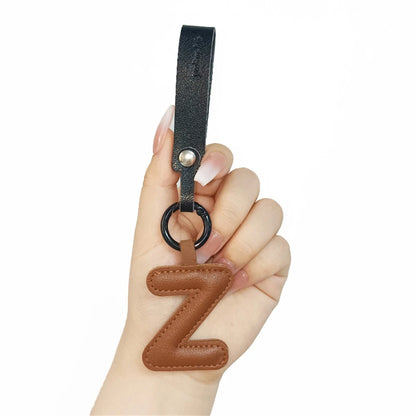 Creative PU Leather 26 Letter Keychains Fashion Alphabet Keyrings Handbag Ornaments Pendant Car Key Holder Accessories Gifts Beauty World Shop