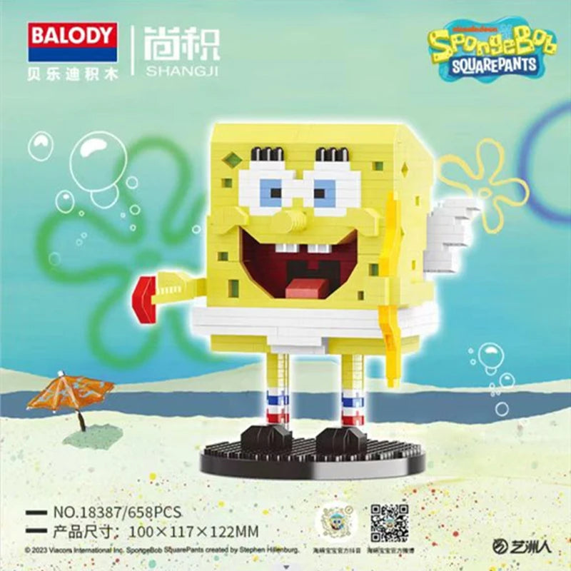 Anime SpongeBob SquarePants Micro particles Block City  Patrick Star Squidward Building Blocks Kids Toys Birthday Gifts Beauty World Shop
