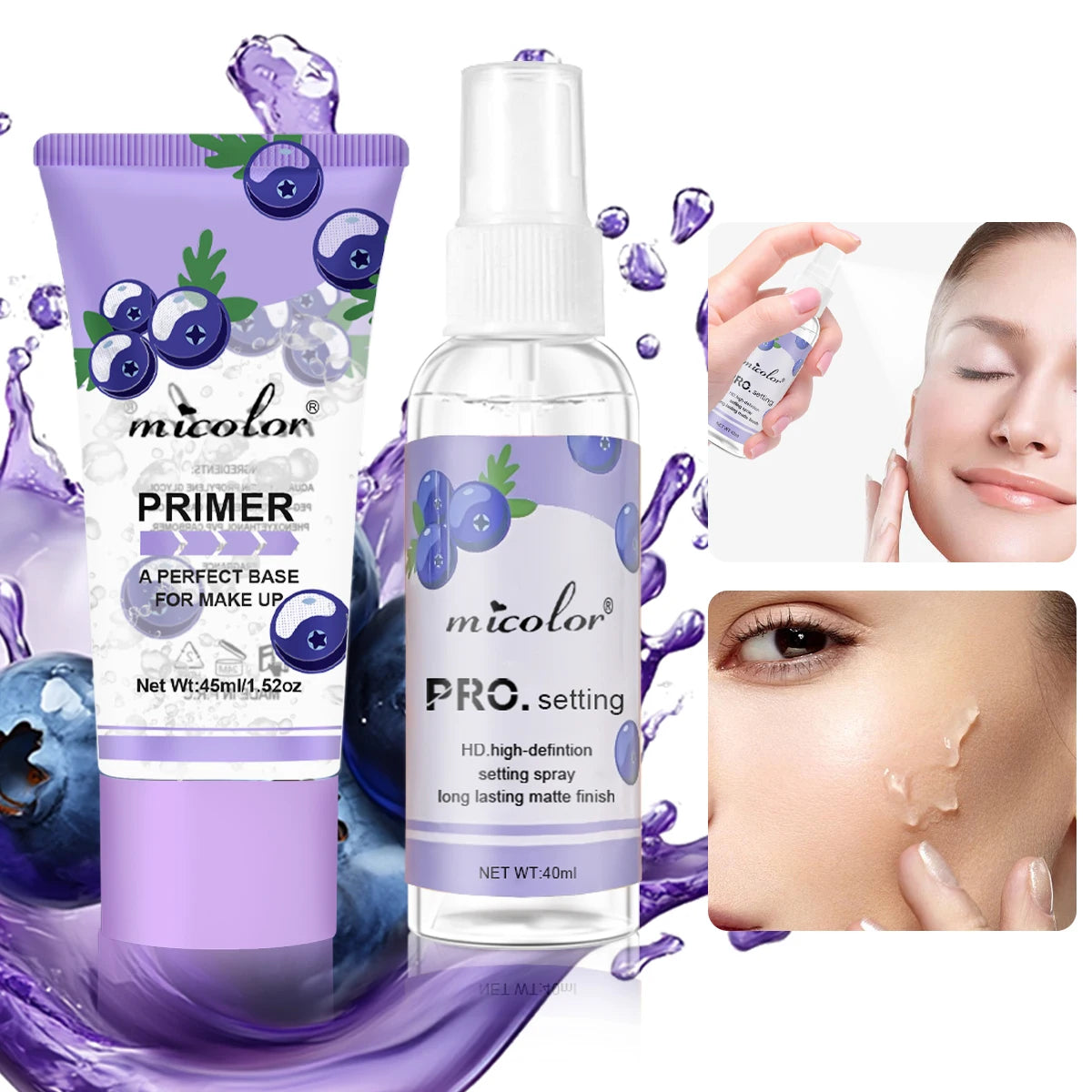 Makeup Set Of Makeup Primer + Setting Spray, Invisible Pore Color Rendering Hold Makeup, For Base Makeup And Makeup Finishing Beauty World Shop