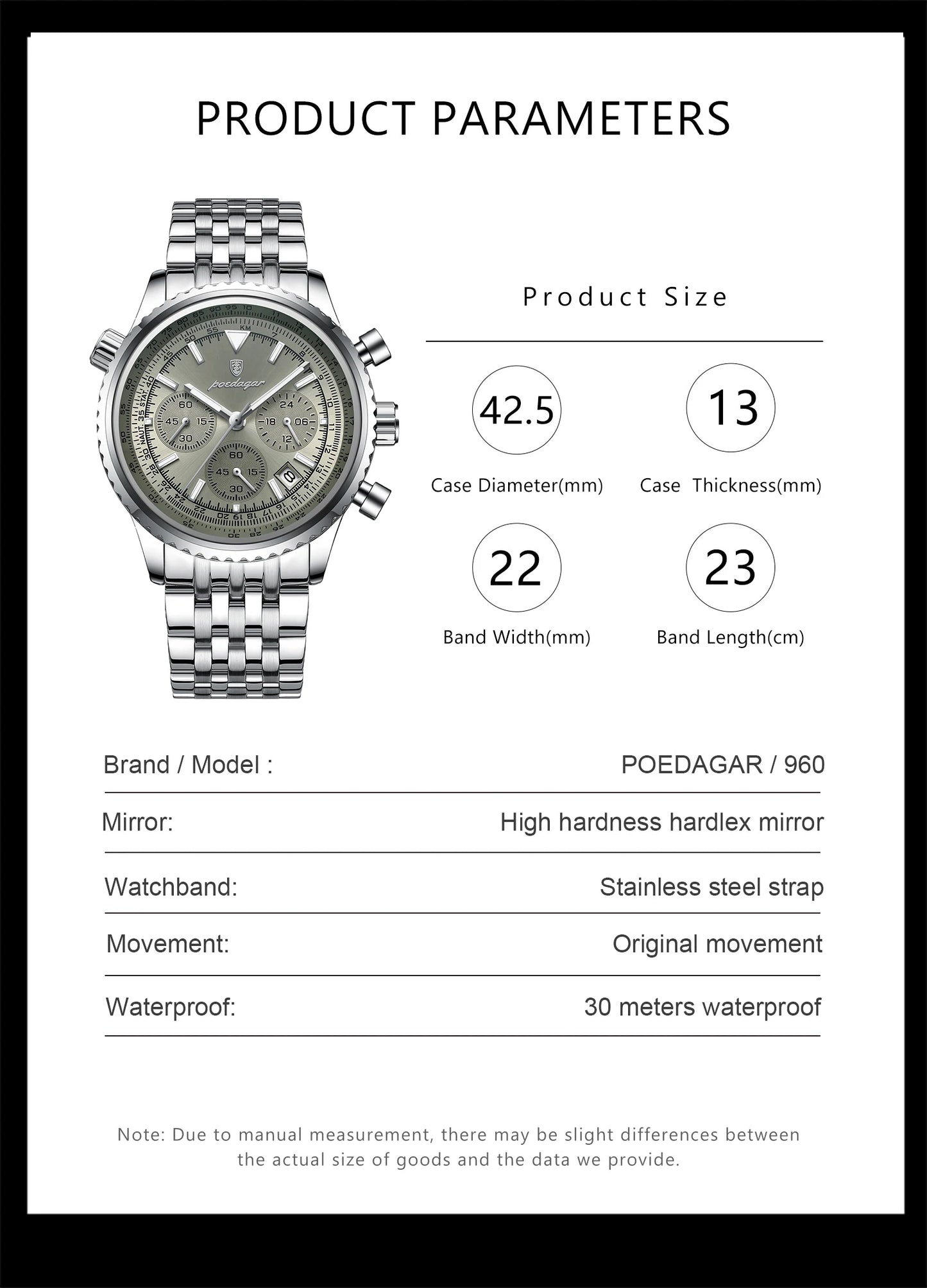 POEDAGAR Luxury Fashion Men Watch Stainless Steel Waterproof Luminous Quartz Male Clock Date Chronograph Military Men's Watches Beauty World Shop