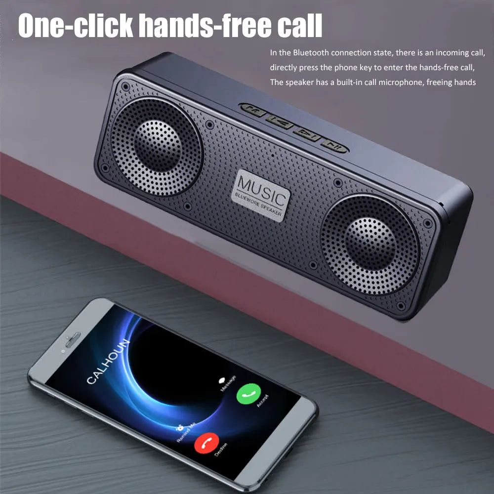 S18 Bluetooth Speaker W/ Subwoofer, FM Radio, 20H Battery, Waterproof, Stereo for Phone/PC Outdoor Beauty World Shop
