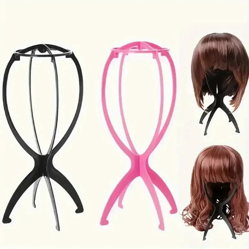 1PCS Folding Wig Stand Holder Plastic Adjustable Portable Hat Display Stand Durable Mannequin Dummy Head Plastic Beauty World Shop