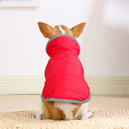 Reflective Pet Jacket With Leash Hole Reversible Waterproof Dog Outfits For Small Medium Dogs Cat Warm Chihuahua Vest For Winter