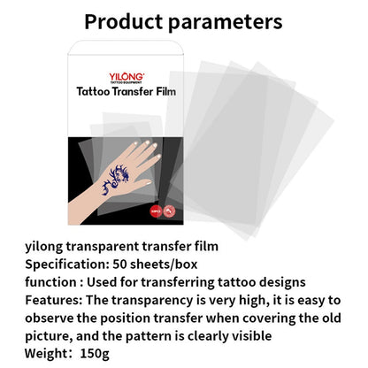 New Tattoo Transfer Paper Tattoo Stencil 50pcs Transparent  Clear Pattern Thermal Tattoo Transfer Film Paper Stencil Accessories Beauty World Shop